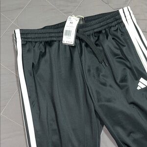 Adidas Men's Black Joggers with White Accents